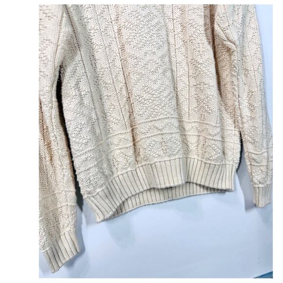 Aeropostale VTG Chunky Knit Sweater Cream Relaxed Casual Preppy Men's Size Large - Picture 5 of 8